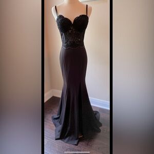 081.2 Cinderella Divine Black Strapless Gown